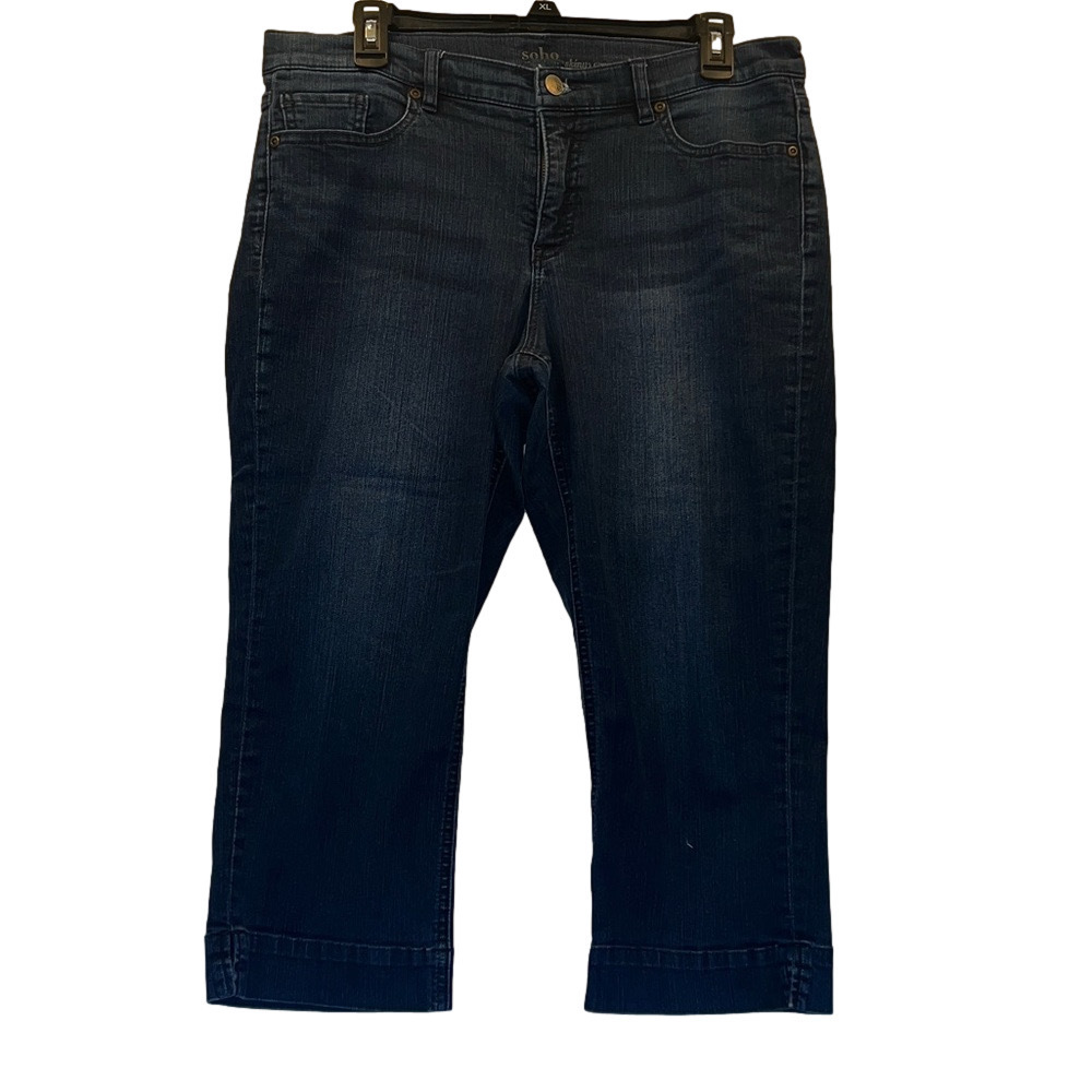 Soho Dark Blue Skinny Crop Jeans